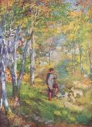 Pierre-Auguste Renoir Jules le Caur et ses chiens dans la foret de Fontainebleau Germany oil painting artist